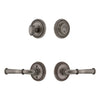 Soleil Rosette Entry Set with Georgetown Lever in Antique Pewter