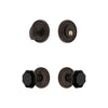 Soleil Rosette Entry Set with Lyon Knob in Timeless Bronze