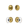 Soleil Rosette Entry Set with Provence Crystal Knob in Lifetime Brass