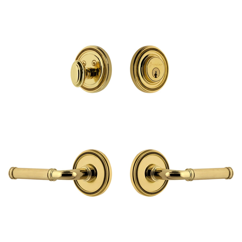 Soleil Rosette Entry Set with Soleil Lever in Lifetime Brass