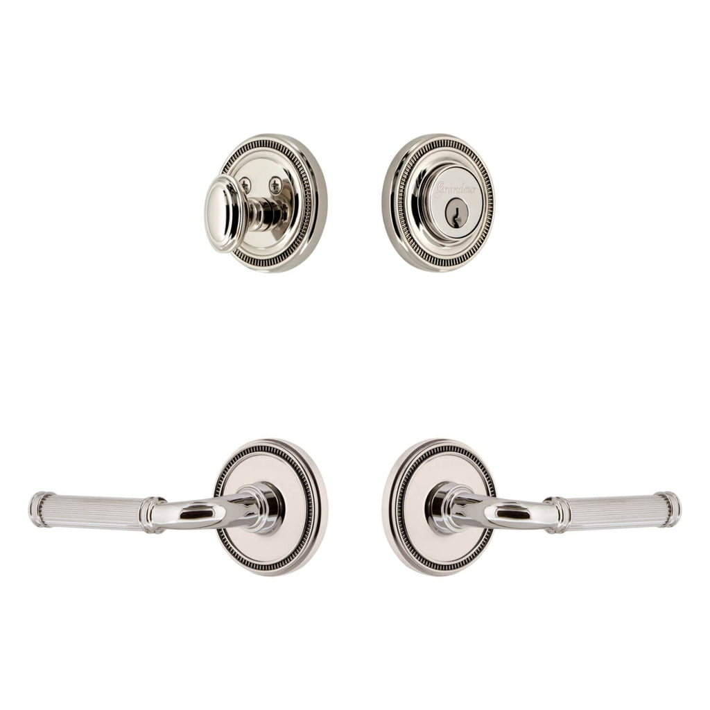 Soleil Rosette Entry Set with Soleil Lever in Polished Nickel