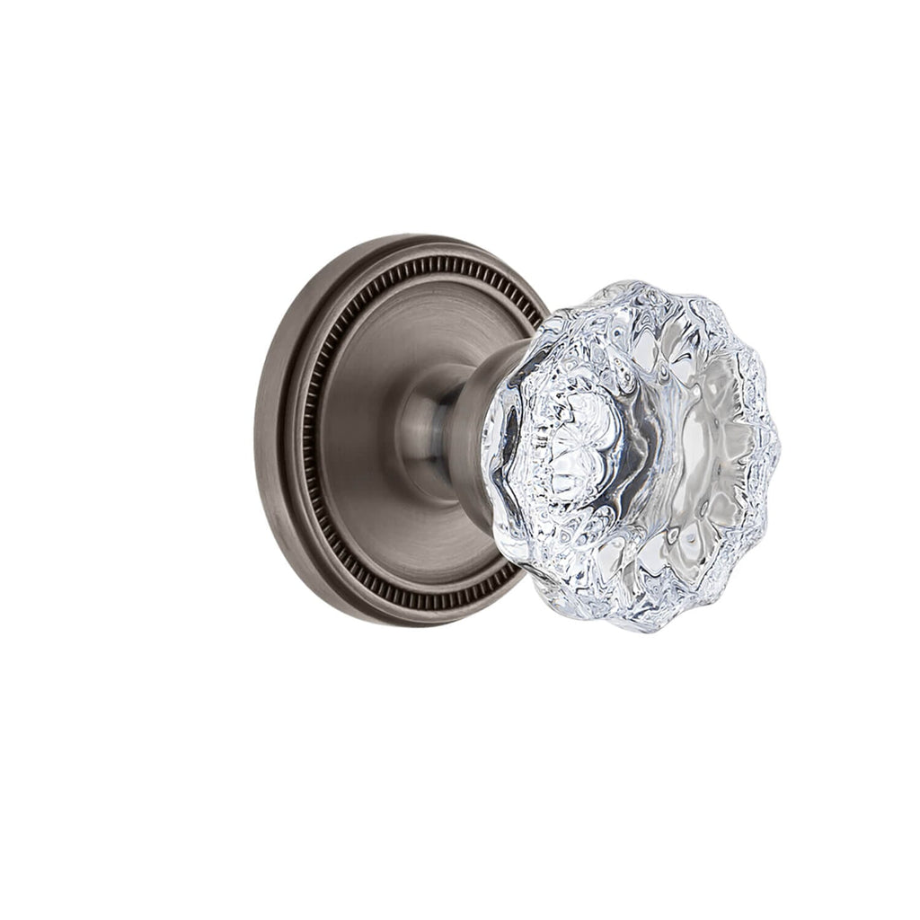 Soleil Rosette with Fontainebleau Crystal Knob in Antique Pewter