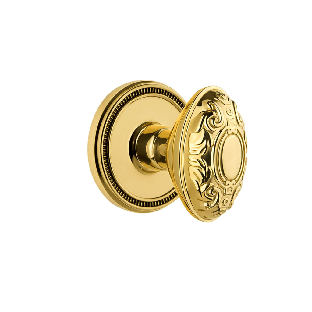 Soleil Rosette with Grande Victorian Knob in Polished Brass