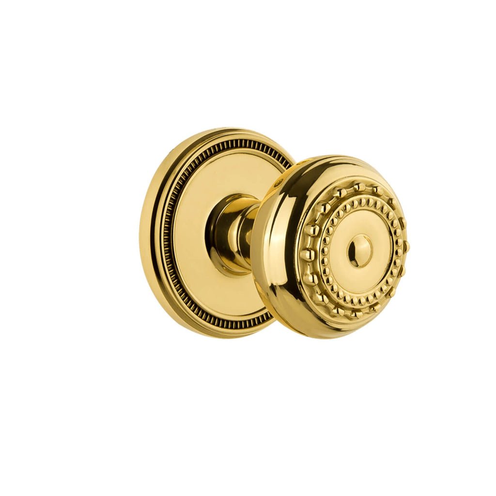 Soleil Rosette with Parthenon Knob in Polished Brass