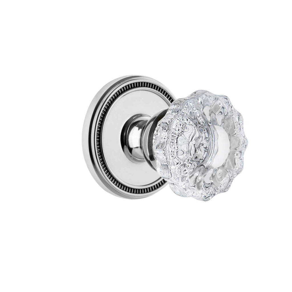 Soleil Rosette with Versailles Crystal Knob in Bright Chrome