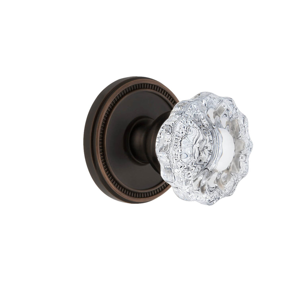 Soleil Rosette with Versailles Crystal Knob in Timeles Bronze