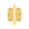 3.5" Steeple Tip Residential Hinge with 5/8" Radius Corners in Polished Brass