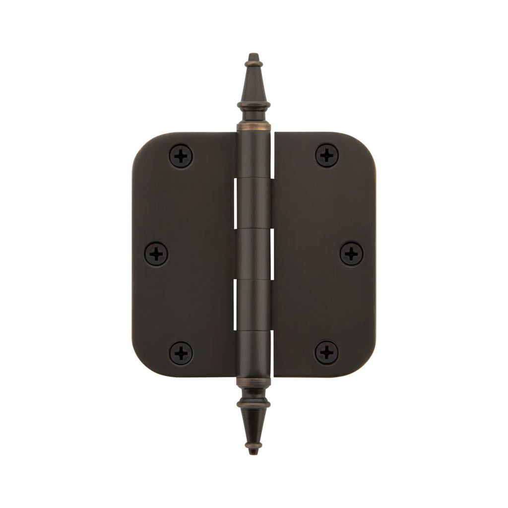 3.5" Steeple Tip Residential Hinge with 5/8" Radius Corners in Timeless Bronze