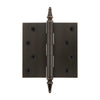 4" Steeple Tip Residential Hinge with Square Corners in Timeless Bronze