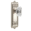 Windsor Long Plate with Baguette Clear Crystal Knob in Polished Nickel