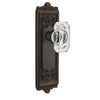 Windsor Long Plate with Baguette Clear Crystal Knob in Timeless Bronze