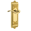 Windsor Long Plate with Bellagio Lever in Polished Brass