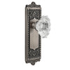 Windsor Long Plate with Biarritz Crystal Knob in Antique Pewter