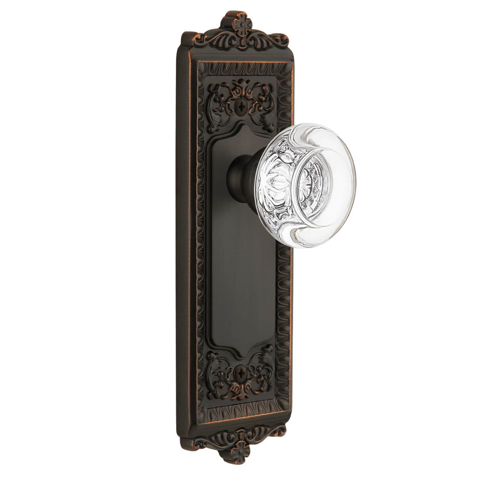 Windsor Long Plate with Bordeaux Crystal Knob in Timeless Bronze