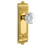 Windsor Long Plate with Chambord Crystal Knob in Polished Brass