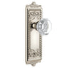 Windsor Long Plate with Chambord Crystal Knob in Polished Nickel