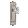Windsor Long Plate with Chambord Crystal Knob in Satin Nickel