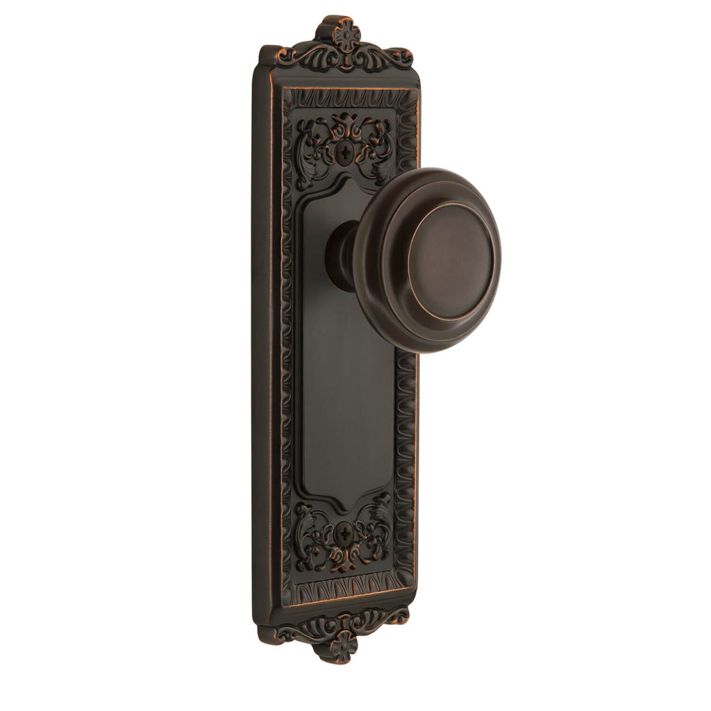 Windsor Long Plate with Circulaire Knob in Timeless Bronze