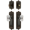 Windsor Long Plate Entry Set with Baguette Clear Crystal Knob in Timeless Bronze