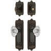 Windsor Long Plate Entry Set with Biarritz Crystal Knob in Timeless Bronze