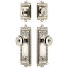 Windsor Long Plate Entry Set with Bouton Knob in Polished Nickel