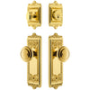Windsor Long Plate Entry Set with Circulaire Knob in Lifetime Brass