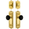 Windsor Long Plate Entry Set with Coventry Knob in Lifetime Brass