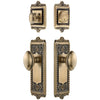 Windsor Long Plate Entry Set with Eden Prairie Knob in Vintage Brass