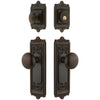 Windsor Long Plate Entry Set with Fifth Avenue Knob in Timeless Bronze