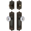 Windsor Long Plate Entry Set with Fontainebleau Crystal Knob in Timeless Bronze