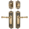 Windsor Long Plate Entry Set with Georgetown Lever in Vintage Brass