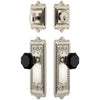 Windsor Long Plate Entry Set with Lyon Knob in Polished Nickel