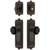 Windsor Long Plate Entry Set with Lyon Knob in Timeless Bronze