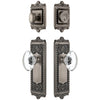 Windsor Long Plate Entry Set with Provence Crystal Knob in Antique Pewter