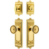Windsor Long Plate Entry Set with Soleil Knob in Lifetime Brass