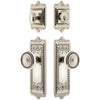 Windsor Long Plate Entry Set with Soleil Knob in Polished Nickel