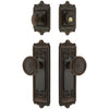Windsor Long Plate Entry Set with Soleil Knob in Timeless Bronze