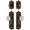 Windsor Long Plate Entry Set with Versailles Crystal Knob in Timeless Bronze