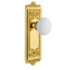 Windsor Long Plate with Hyde Park Knob in Polished Brass