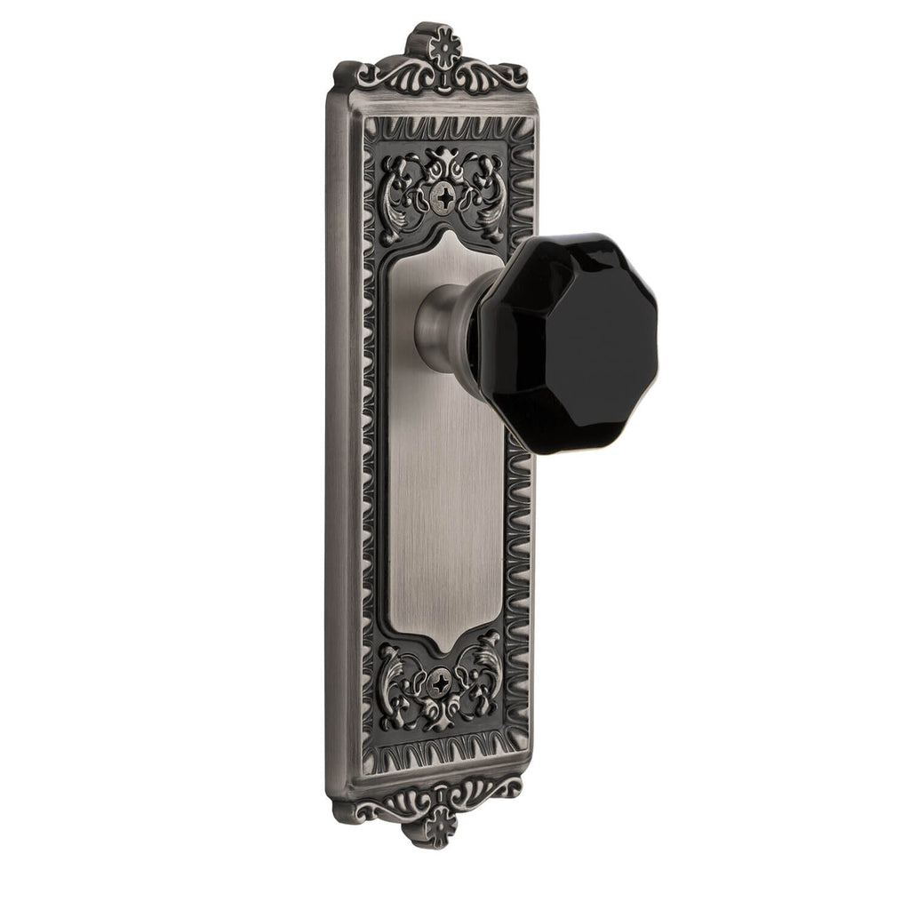 Windsor Long Plate with Lyon Knob in Antique Pewter
