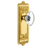 Windsor Long Plate with Provence Crystal Knob in Polished Brass
