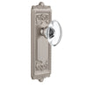 Windsor Long Plate with Provence Crystal Knob in Satin Nickel