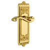 Windsor Long Plate with Portofino Lever in Polished Brass