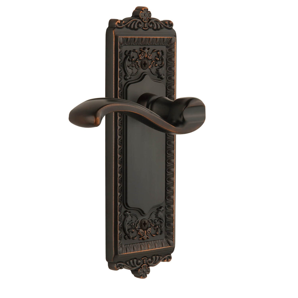 Windsor Long Plate with Portofino Lever in Timeless Bronze