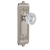 Windsor Long Plate with Versailles Crystal Knob in Satin Nickel